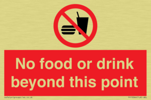 No food or drink beyond this point